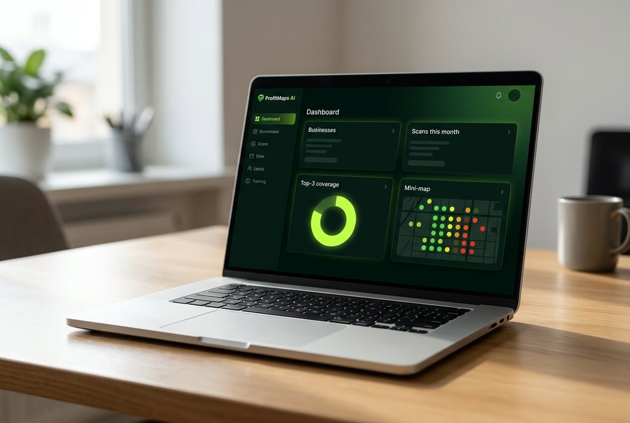ProfitMaps AI dashboard screen